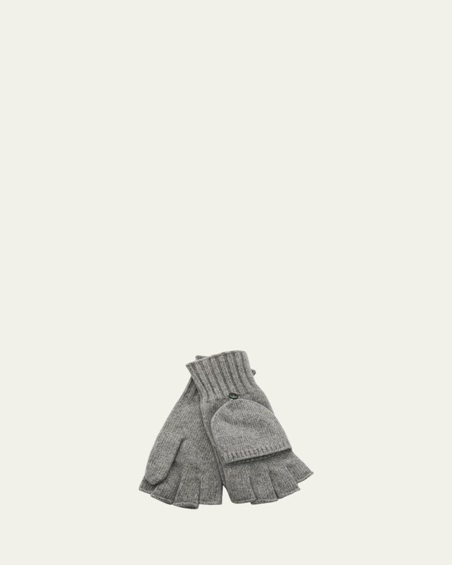 Jersey-Knit Cashmere Flip-Top Gloves